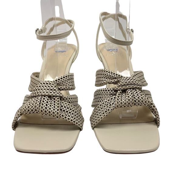 Vince Camuto | Earlena SZ US 11 NWOB Mesh Cut Leather Square Toe Cream Heels - Picture 2 of 13